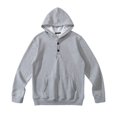 thumbnail image 4 of Vedolay Men's Hoodie Sweatshirt Pullover Plus Size Long-Sleeve Crewneck Tee Shirt Gray,3XL, 4 of 5