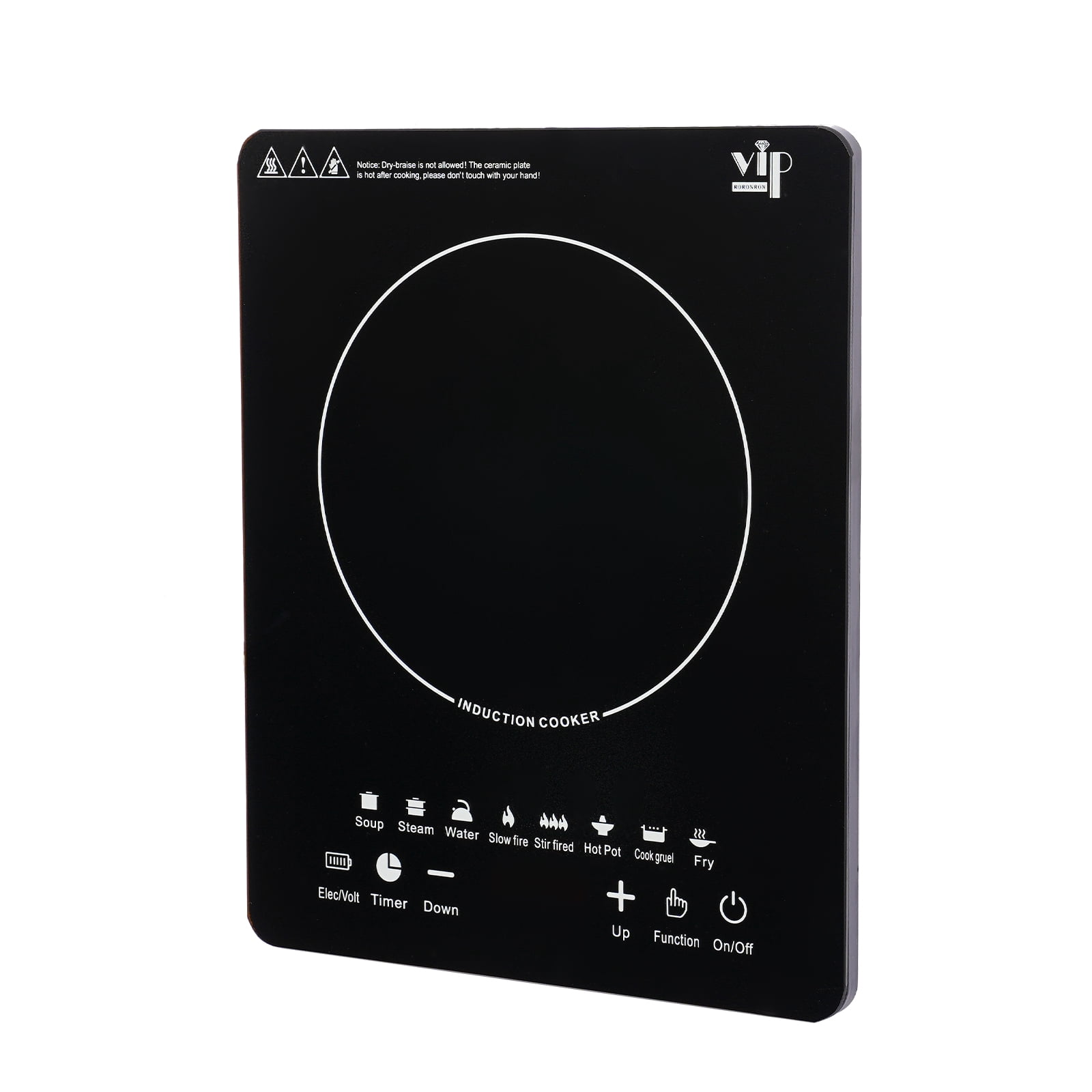 Efficient Electric Induction Cooktop with 8 Power Settings, 180-Minute Timer, Auto Shut-Off, and&nbsp; Glass Surface for Easy Cleaning