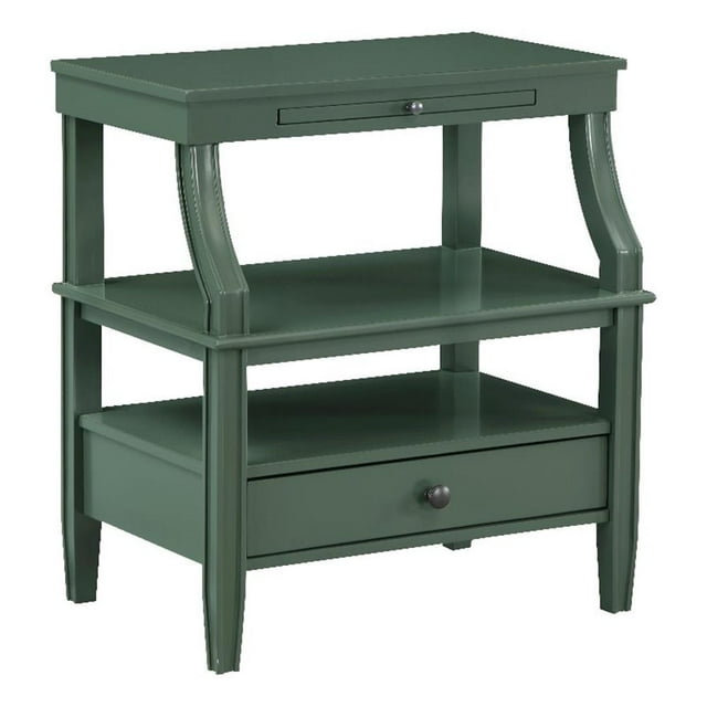 Comfort Pointe Newton Vintage Vert Bois 1-Tiroir Rangement Table de Chevet