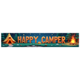 thumbnail image 1 of Forest Design Happy Camper Tent Banner Campfire Nature Scene for Outdoor Adventure Camping Event, 1 of 5