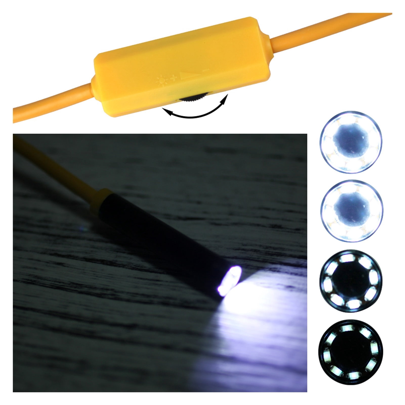 WIFI Endoscope HD1200P 8MM lens Endoscopy Camera Waterproof Inspection Borescope 1m/2m/5m/10m Soft/Hard for smart phone yellow , User-Friendly Borescopes