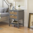 thumbnail image 2 of UBesGoo Night Stands for Bedroom with 2 Drawer, Bedside End Tables with Storage Shelf,Gray, 2 of 15