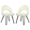thumbnail image 3 of SAFAVIEH Jora Velvet Retro Dining Chair, Set of 2, Cream/Black, 3 of 13