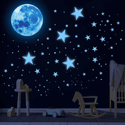 Neasyth Glow in The Dark Stars Stickers for Ceiling, 1108 Pcs Moon and Stars Wall Decals (Sky Blue)