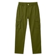 thumbnail image 7 of Sentuca Cargo Pants for Women High Waisted Wide Leg Pants Solid Color Casual Hiking Travel Trousers with Multi Pockets Army Green XL, 7 of 7