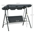 thumbnail image 2 of Sesslife Patio Swings with Canopy, 3-Seater Outdoor Canopy Swing for Adults, Canopy Swing Glider for Porch Garden Poolside Backyard, Gray, TE2675, 2 of 6