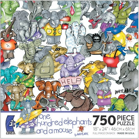 Ceaco - One Hundred Elephants and a Mouse Puzzle, 750 Pieces