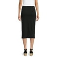 thumbnail image 3 of Time and Tru Women's Pull-On Ribbed Midi Skirt, 3 of 5