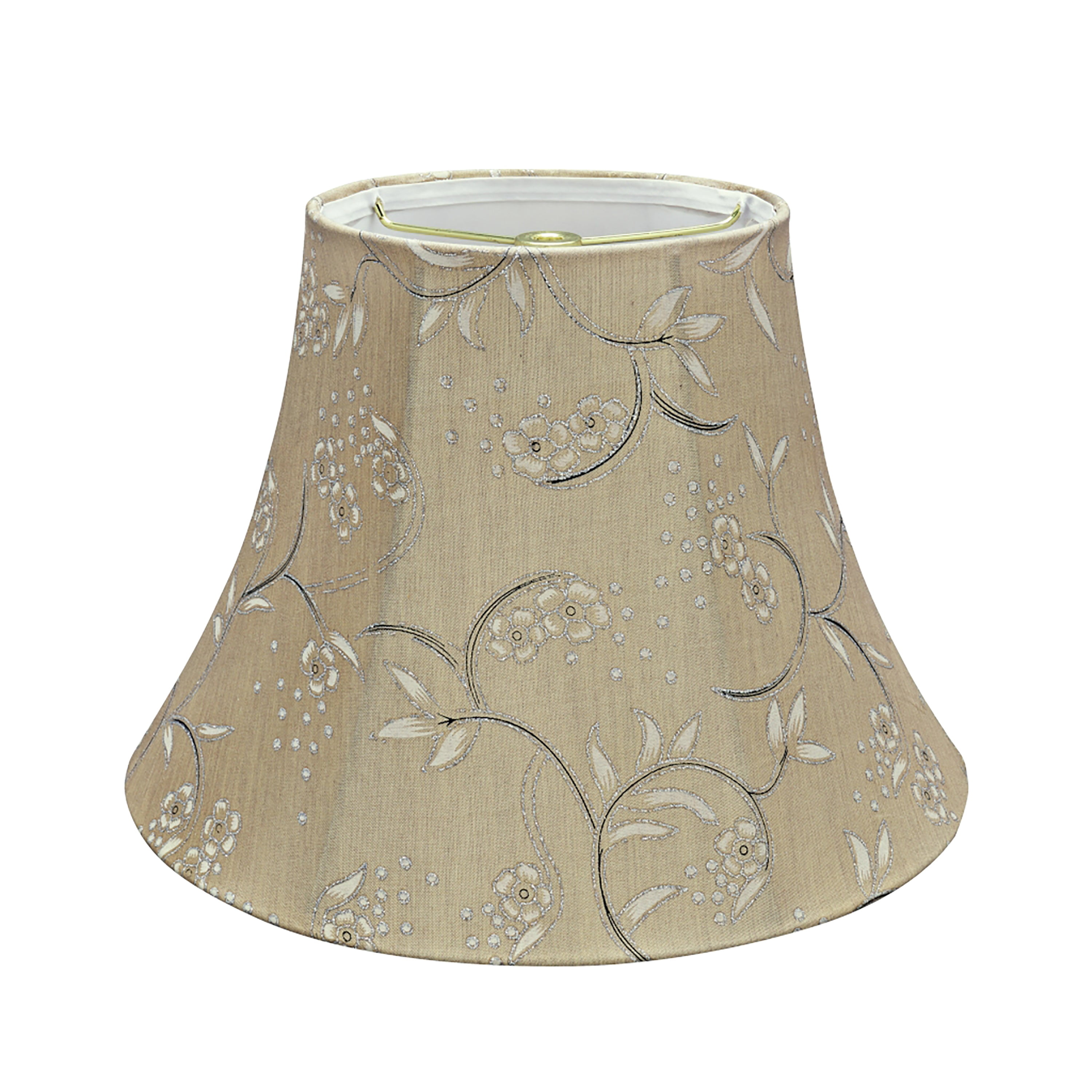 Aspen Creative 30220 Transitional Bell Shaped Spider Construction Lamp Shade in Light Gold, 13" wide (7" x 13" x 9 1/2")