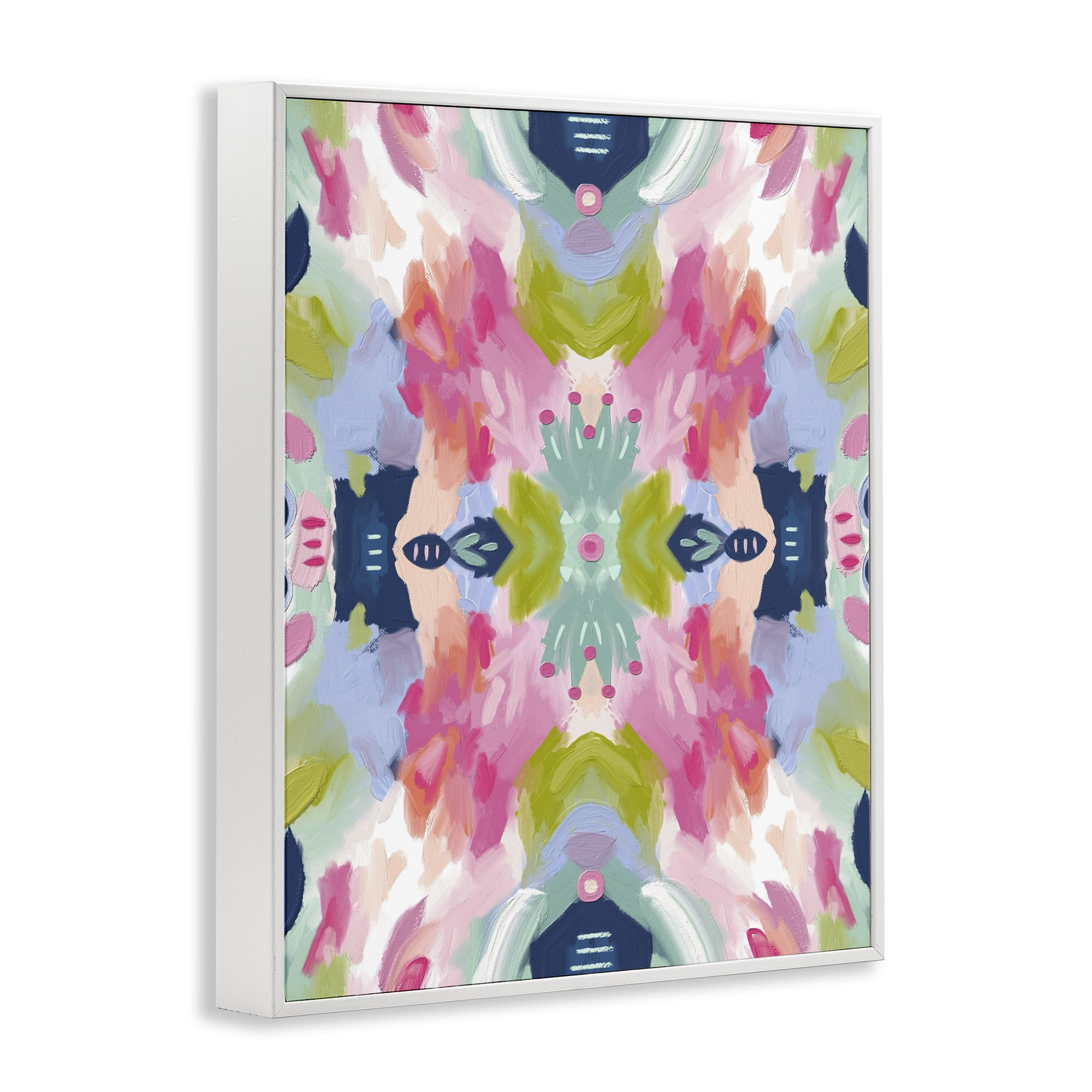 Stupell Industries Kaleidoscopic Floral Mandala White Framed Giclee Art, design by Lisa Nohren