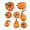 Orange, variant on Beautynvta 8 Pack Small Artificial Pumpkins Fall Decor Set, Realistic Faux Pumpkin Ornaments for Halloween Fall Thanksgiving Party Table Decoration Supplies