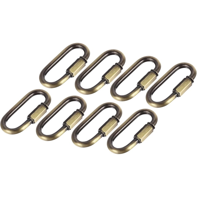 HUGFEGWE 6 Pcs Chain Connectors, Chain Locking Quick Link, Great for Light, Key, Camping, Backpack, Rope (Bronze, 6mm Thick) UA824-20260