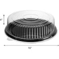 thumbnail image 2 of 6 Pack 16 Inch Plastic Serving Tray with Clear Lid, Heavy Duty Round Large Appetizer Serving Trays Catering Tray Party Platters for Vegetable Catering Picnic, 2 of 6