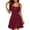 Wine#12, variant on Yteetum Women's Summer Dresses Sleeveless U Neck Lace Trim Spaghetti Mini Dresses Casual Solid Loose Lightweight Comfy Lounge Dress
