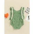 thumbnail image 4 of TSEXIEFOOFU Newborn Baby Girl Summer Jumpsuit, Sleeveless Round Neck Lace Ruffled Bow Romper One-Piece Clothes, 4 of 8