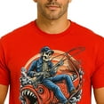 thumbnail image 2 of Wetline Apparel Co Red Fish & Skeleton Men's Graphic T-Shirt, Fishing Wear Heavy Cotton Short Sleeves Tee, S-5XL, 2 of 5