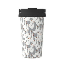 Gaeub White goose Print Travel Mug, Insulated Coffee Mug with Leakproof Lid, Travel Coffee Mug,Vacuum Stainless Steel Double Walled Reusable Coffee Cup