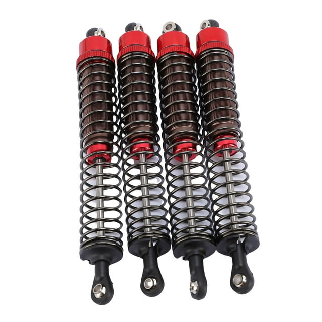 1/10 Scale RC Shock Absorbers, Aluminum Alloy Oil Damping System 4 Pack Set for Off Road Crawling and High Speed Racing Performance Upgrade