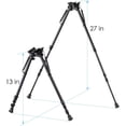 thumbnail image 3 of 13-27 inch Long Range Hinged Base Swivel Model Rifle Bipod High Shockproof Shooting Pivot Rotating Bi-pod with QD Adapter, 3 of 7