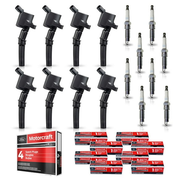 Set of 8 ISA Ignition Coil and 8 Motorcraft Spark Plug Compatible with 2010 Ford F150 4.6L V8 Replacement for DG508 FD503