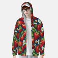 thumbnail image 4 of Kll Strawberry2 Print Men'S Women’s Upf 50+ Sun Protection Outdoor Hoodie Jacket Long Sleeve Fishing Hiking Performance Shirt- 3x-Large, 4 of 8