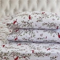 thumbnail image 4 of 4-Piece Cotton Flannel Sheet Set, Deep Pocket Fitted, Cali King, Cardinal, 4 of 5