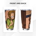 thumbnail image 3 of Lsque Scooby-Doo Pattern 20oz Car Cup with Lid and Straw, Insulated Coffee Cup with Straw Topper, Spill Proof Travel Coffee Mug, Stainless Steel Tumble, 3 of 8