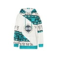 thumbnail image 2 of Qiylii Women Geometric Pattern Print Hoodie Long Sleeve Button Down Drawstring Hooded Pullover Sweatshirt Sportwear with Pocket, 2 of 9