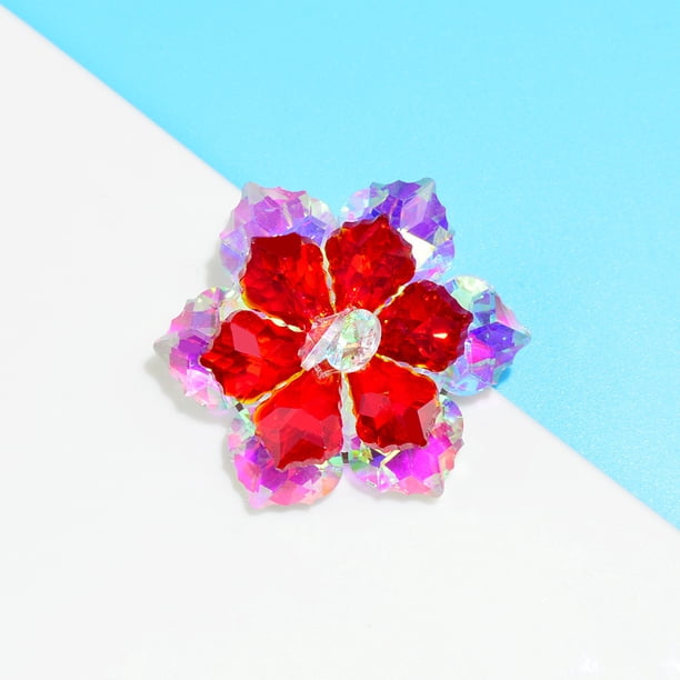 Zhuge Broches de flores de cristal, broche de loto de cristal, para bodas, fiestas, vestidos y bufandas, regalo para ella, D10