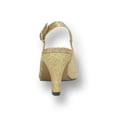 thumbnail image 4 of FLORAL Staci Women's Wide Width Peep Toe Glitter Bow with Jewel Slingback Pump GOLD 9.5, 4 of 6