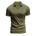 thumbnail image 5 of TKYCMSUAKI Mens T Shirts V Neck Short Sleeve Lapel T-Shirt Casual Solid Tennis Golf Shirt Summer Loose Fit Comfy Tee, 5 of 6