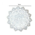 thumbnail image 2 of 1 Pcs White Handmade Crochet Doilies, Round Lace Placemats, Crochet Placemat Handmade Crochet Lace Tablecloth Table Doilies for Wedding Party Decoration, 2 of 2