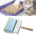 thumbnail image 5 of Pala para arena de gatos Kitty, pala de metal con pala profunda, base de mango largo, tamiz de excrementos, elevador de excrementos para gatitos, duradero, grande, azul, 5 of 5