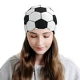 thumbnail image 2 of Rocae Soccer Ball for Beanies Hats for Men Women Warm Chunky Knit Hats Winter Adult Milk Silk Knitted Beanie, 2 of 7