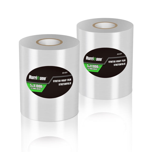 Rollos de Repuesto de Film Estirable HURRICANE 80 Gauge 1000 ft x 12 cm