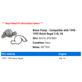 thumbnail image 2 of Water Pump - Compatible with 1990 - 1995 Buick Regal 3.8L V6 1991 1992 1993 1994, 2 of 2
