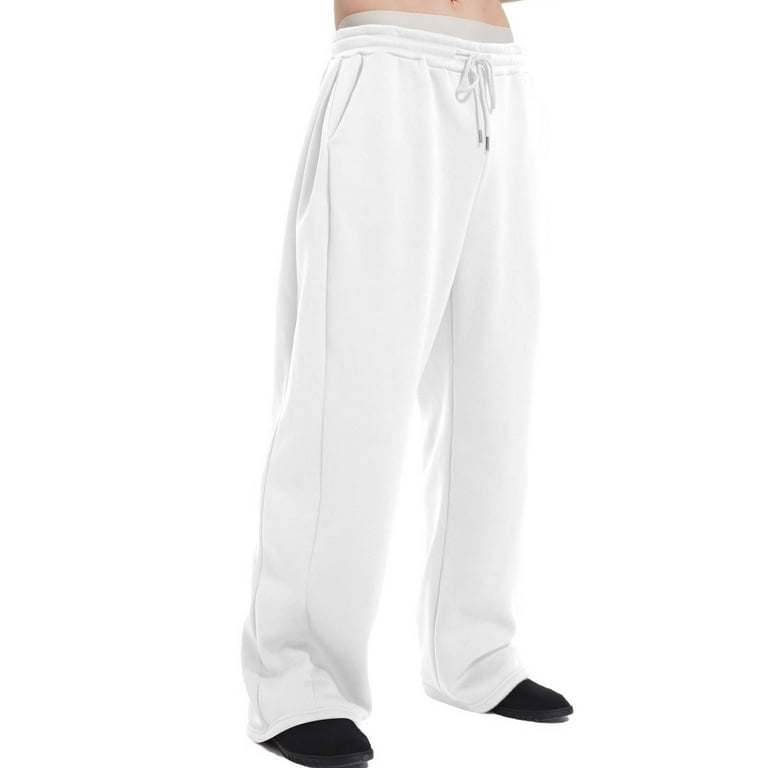Joggers for Men Men's Cotton Open Bottom Sweatpants, Lightweight
