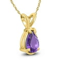 thumbnail image 2 of SZUL Women's 14K Yellow Gold 7x5MM Pear Amethyst Pendant, 2 of 5