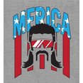 thumbnail image 2 of Americana Merica Mustached Man Heather Gray Men's Crew Neck Short Sleeve Tee-XL, 2 of 2