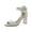 Silver Metallic TU, variant on Womens Adore Me Faux Leather Decorative Flower Ankle Strap