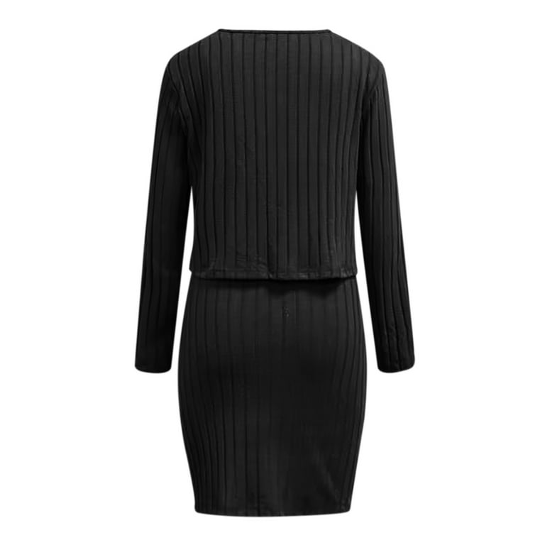 two piece black tie dress Briar Long Sleeve Dress - Black main image 0