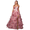 Pink printing, variant on Women Strapless Princess Dress Elegant Gradient Formal Long Gown