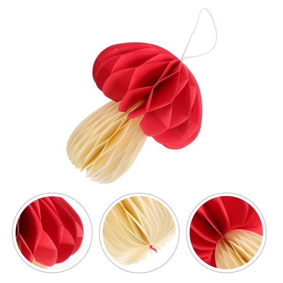 AURARMLET Mushroom Honeycomb Hanging Decoration for Festival Party, 1 Piece Colorful Paper Lantern Ornament