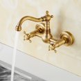 thumbnail image 2 of AMERTEER Traditional Kitchen Sink Taps Swivel Spout Cross Handles Wall Mounted Mixer Tap., 2 of 10