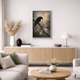 thumbnail image 5 of Framed Canvas Print Gothic Crow Wall Art Dark Academia Decorative for Living Room Bedroom - 24"x36" WHITE, 5 of 8
