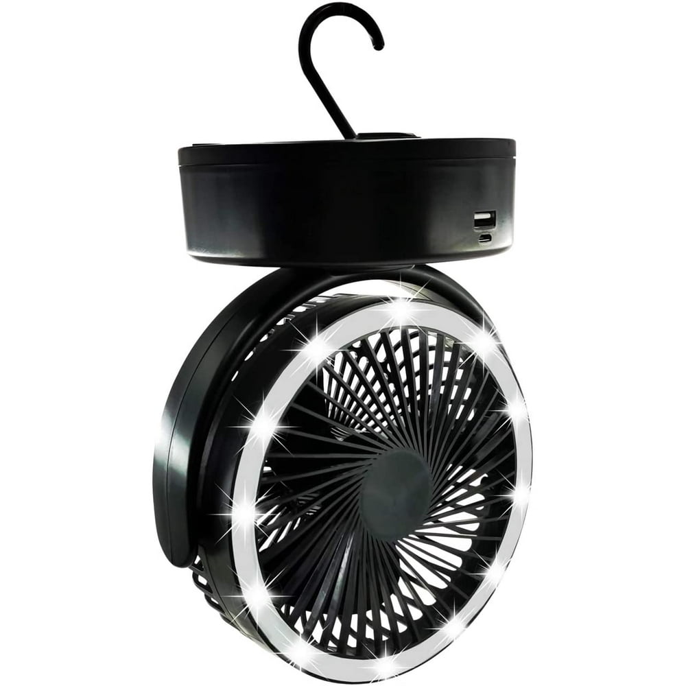 Gold Armour LED Camping Lantern with Fan Rechargeable Battery Powered