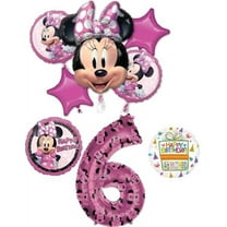 Anagram Minnie Forever 6th Birthday Party Supplies Balloon Bouquet Decorations