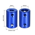thumbnail image 3 of 6mm to 10mm Bore Rigid Coupling 25mm Length 16mm Diameter Aluminum Alloy Shaft Coupler Connectors Light Blue 2pcs, 3 of 3