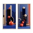 thumbnail image 2 of Designart « Calder's Tribute Geometric Simplicity » Ensemble Moderne de 2 Oeuvres Murales Géométriques Encadrées - Ensemble Moderne de Toiles Encadrées Bleues pour Déco de Salon, 2 of 6