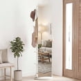 thumbnail image 2 of Costway Full Length Mirror Coat Rack Solid Wood Standing Mirror w/Clothes Hanger, 2 of 8